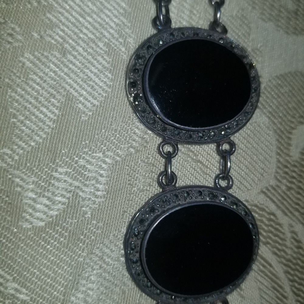 Black Onyx stone set in silver. Bracelet